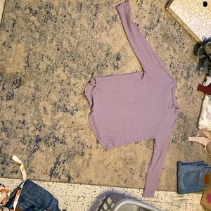 Very nice light purple, American eagle, kinda long in torso length